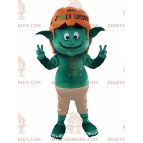 Groene kabouter Elf BIGGYMONKEY™ mascottekostuum -
