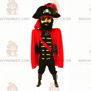 Traje de mascote do capitão pirata BIGGYMONKEY™ com capa –