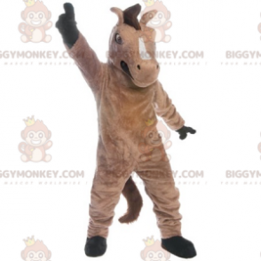 Costume mascotte BIGGYMONKEY™ cavallo gigante marrone e nero di