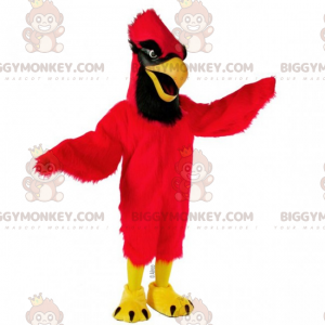 Traje de mascote cardeal vermelho e preto BIGGYMONKEY™ –