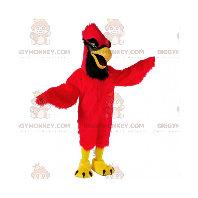 Costume de mascotte BIGGYMONKEY™ de cardinal rouge et noir -