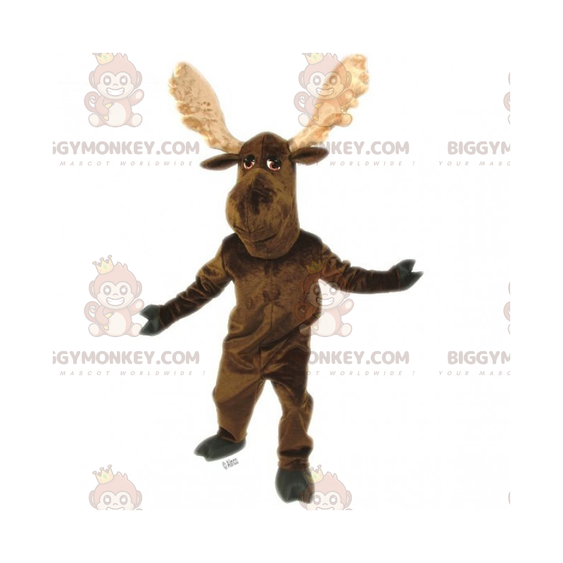 Costume de mascotte BIGGYMONKEY™ de caribou avec grands bois -