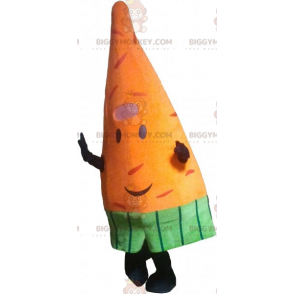 Costume da mascotte BIGGYMONKEY™ carota con pantaloncini -