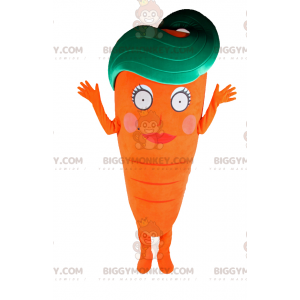 Traje de mascote Carrot BIGGYMONKEY™ com rosto feminino –