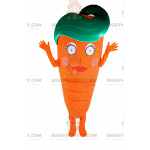 Costume da mascotte BIGGYMONKEY™ carota con volto femminile -