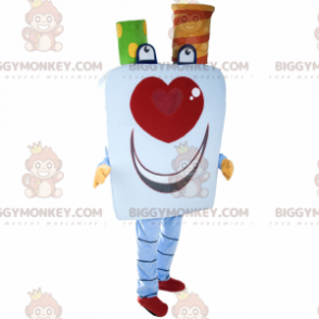 Smilende kort BIGGYMONKEY™ maskotkostume - Biggymonkey.com