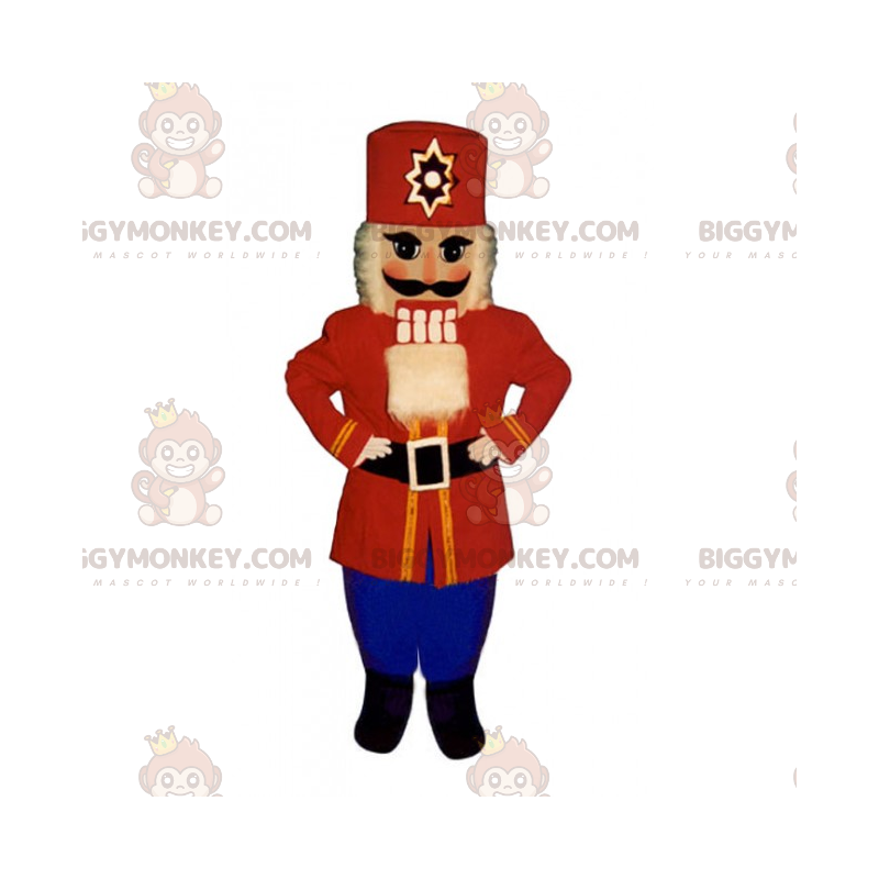 Rood en blauw notenkraker BIGGYMONKEY™ mascottekostuum -