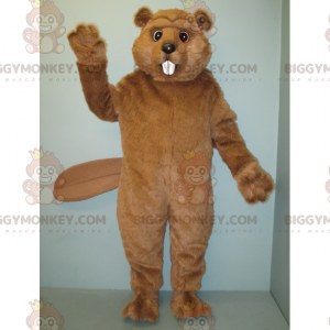 Traje de mascote de castor de pelo macio BIGGYMONKEY™ –