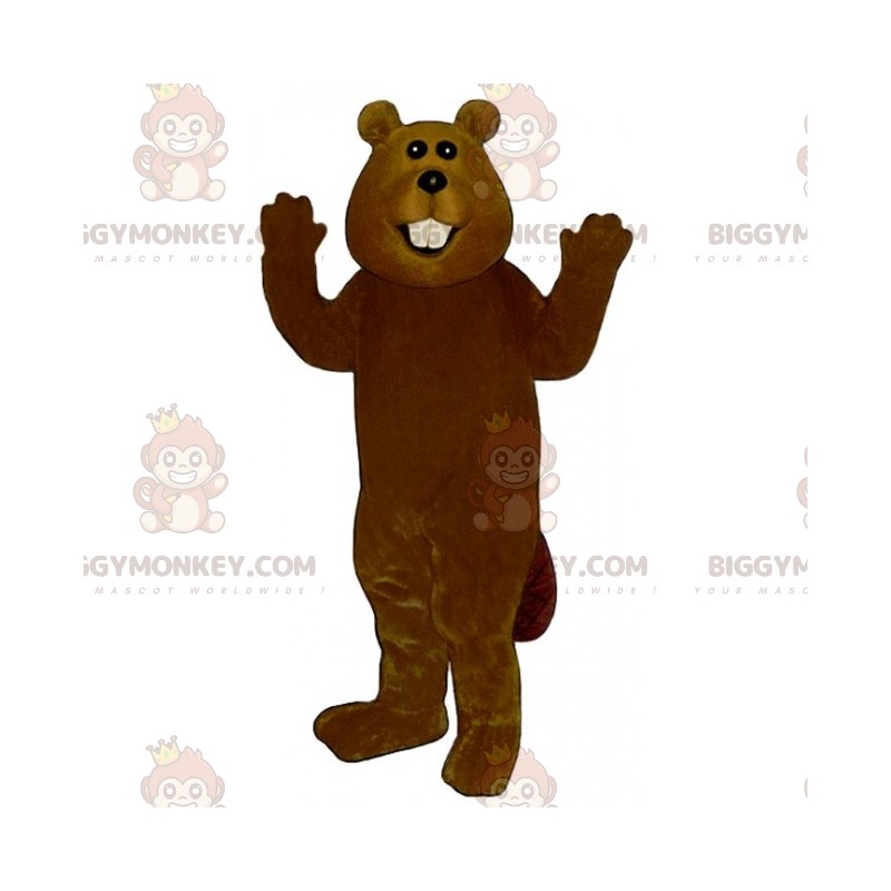 Costume de mascotte BIGGYMONKEY™ de castor aux grosses joues -