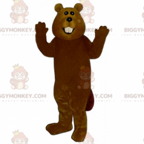 Costume de mascotte BIGGYMONKEY™ de castor aux grosses joues -