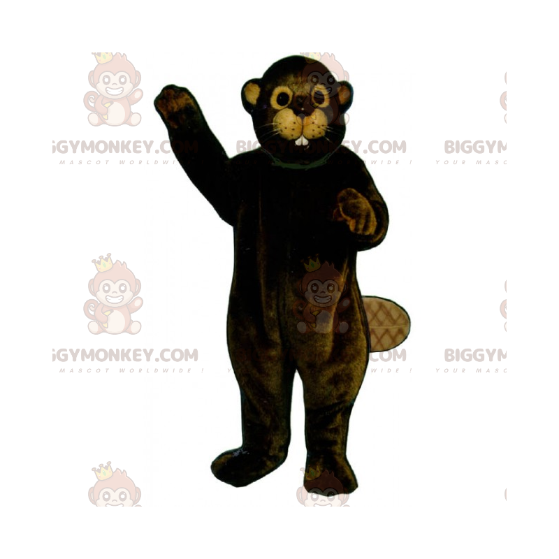 BIGGYMONKEY™ Maskottchen-Kostüm Biber mit beigen Ohren -