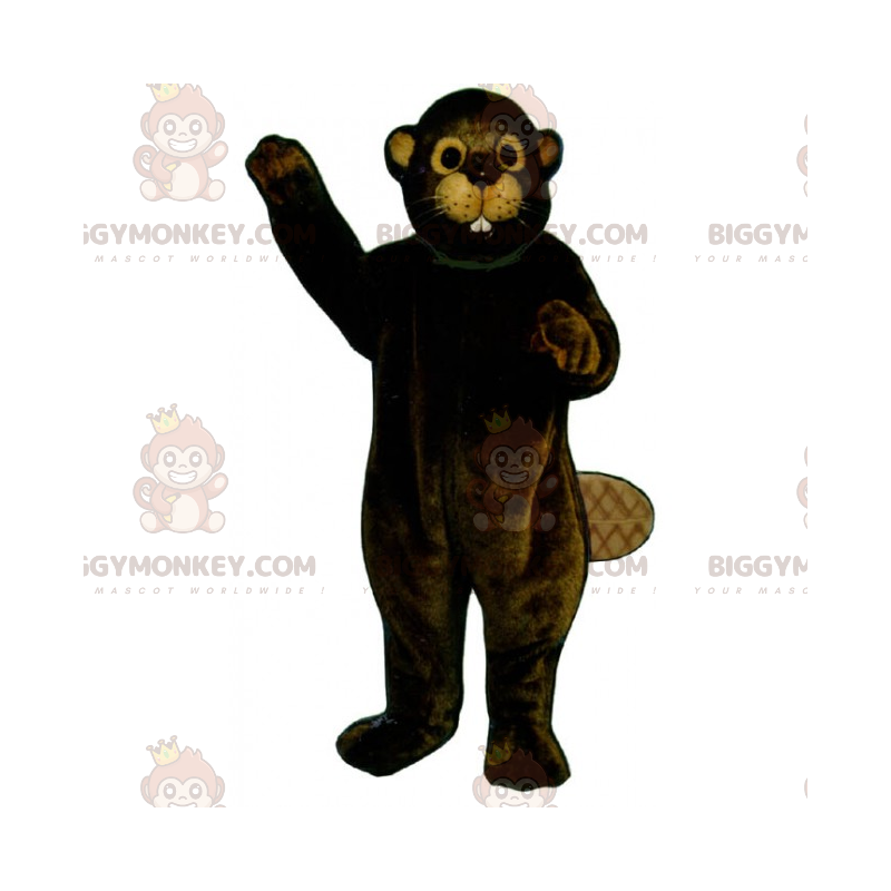 Traje de mascote de castor BIGGYMONKEY™ com orelhas bege –