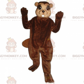 BIGGYMONKEY™ Mascottekostuum met kleine oren bever -