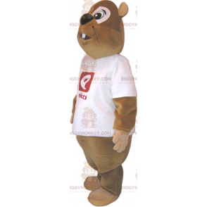 Στολή μασκότ Beaver BIGGYMONKEY™ με μπλουζάκι - Biggymonkey.com
