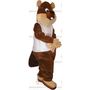 Costume de mascotte BIGGYMONKEY™ de castor grands yeux -