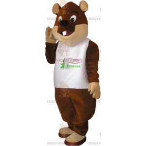 Costume de mascotte BIGGYMONKEY™ de castor grands yeux -