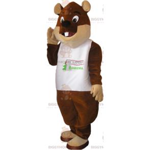 Kostium maskotka Big Eyes Beaver BIGGYMONKEY™ - Biggymonkey.com