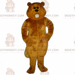 Costume de mascotte BIGGYMONKEY™ de castor marron aux longues