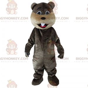 Costume de mascotte BIGGYMONKEY™ de castor marron fonce -