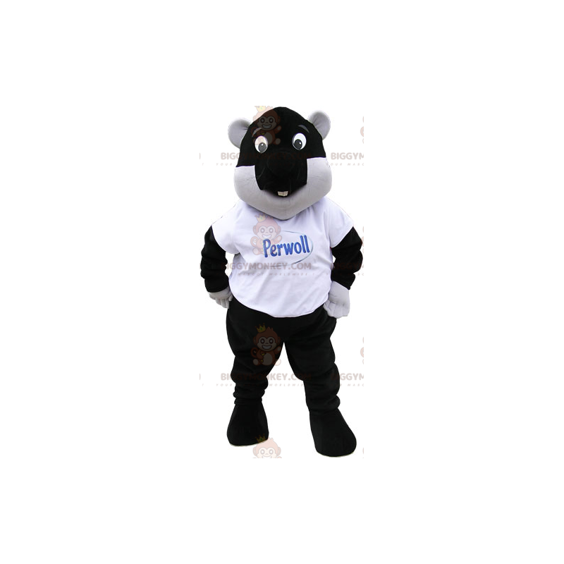 Traje de mascote de castor preto BIGGYMONKEY™ – Biggymonkey.com