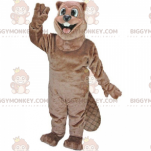 Kostým maskota usmívajícího se bobra BIGGYMONKEY™ –