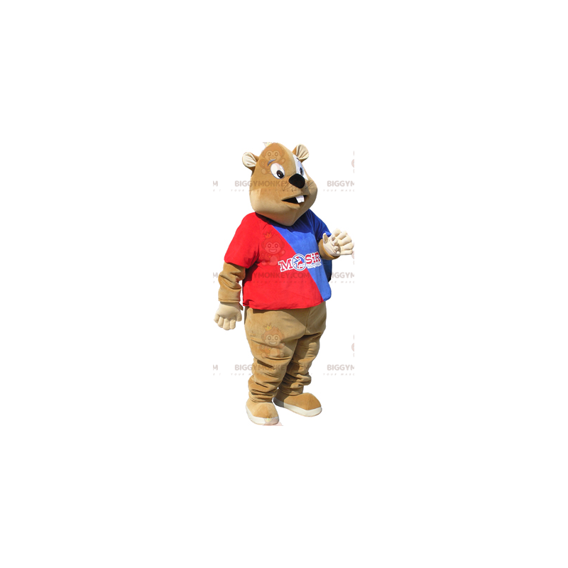 Traje de mascote de castor apoiador BIGGYMONKEY™ –