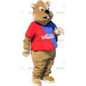 Costume de mascotte BIGGYMONKEY™ de castor supporteur -