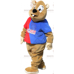 Disfraz de mascota BIGGYMONKEY™ Castor partidario -