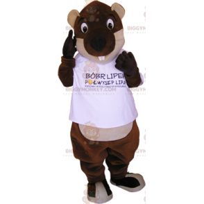 Big Eyes Beaver BIGGYMONKEY™ Mascot Costume – Biggymonkey.com