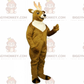 Costume da mascotte BIGGYMONKEY™ cervo con corna bianche -