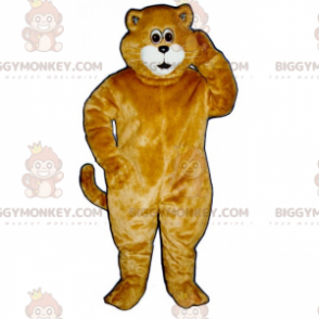 Costume mascotte BIGGYMONKEY™ gatto con la museruola bianca -