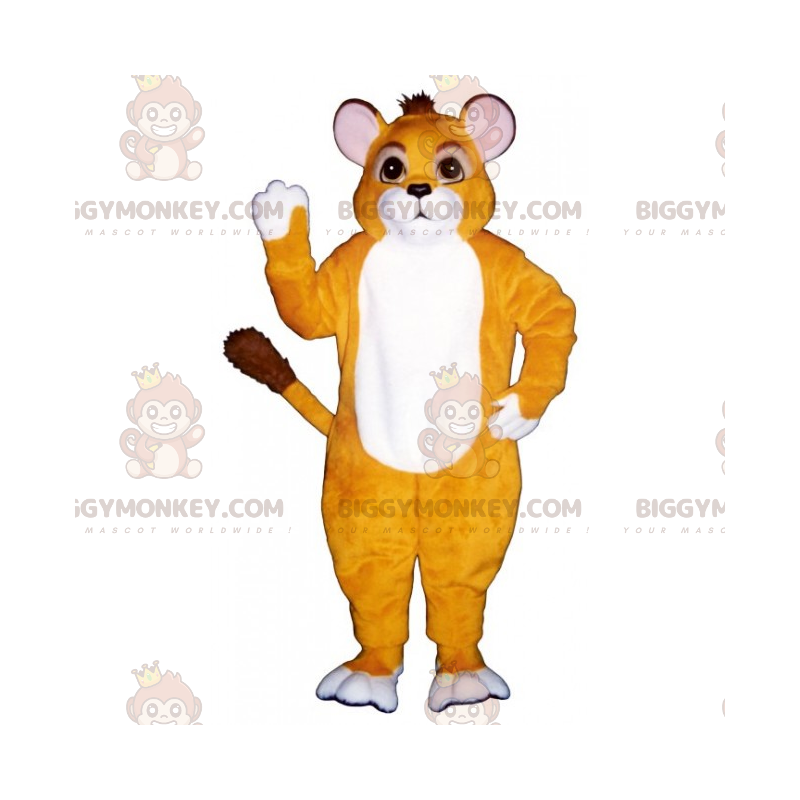 BIGGYMONKEY™ kattenmascottekostuum met kleine ronde oren -