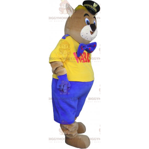 Disfraz de mascota Cat BIGGYMONKEY™ con gorra de policía y