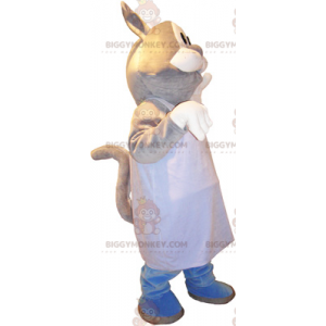 Traje de mascote Cat BIGGYMONKEY™ com avental branco –