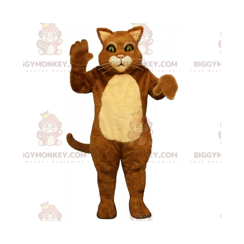 BIGGYMONKEY™ Costume da mascotte gatto bicolore con i baffi