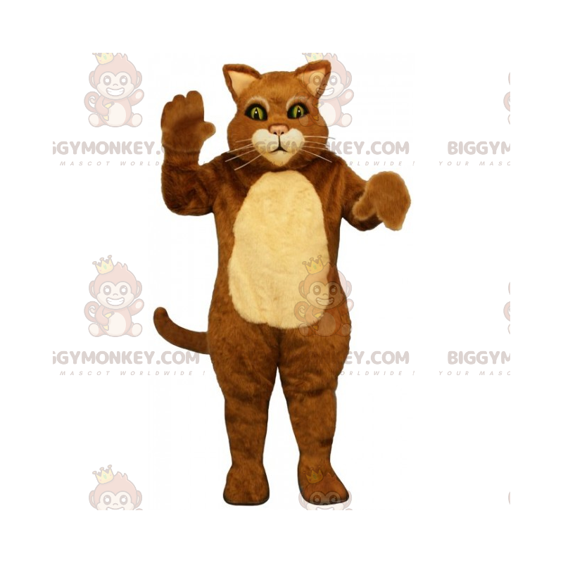 Costume de mascotte BIGGYMONKEY™ de chat bicolore aux longues