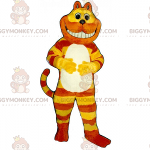 Costume de mascotte BIGGYMONKEY™ de chat bicolore jaune et