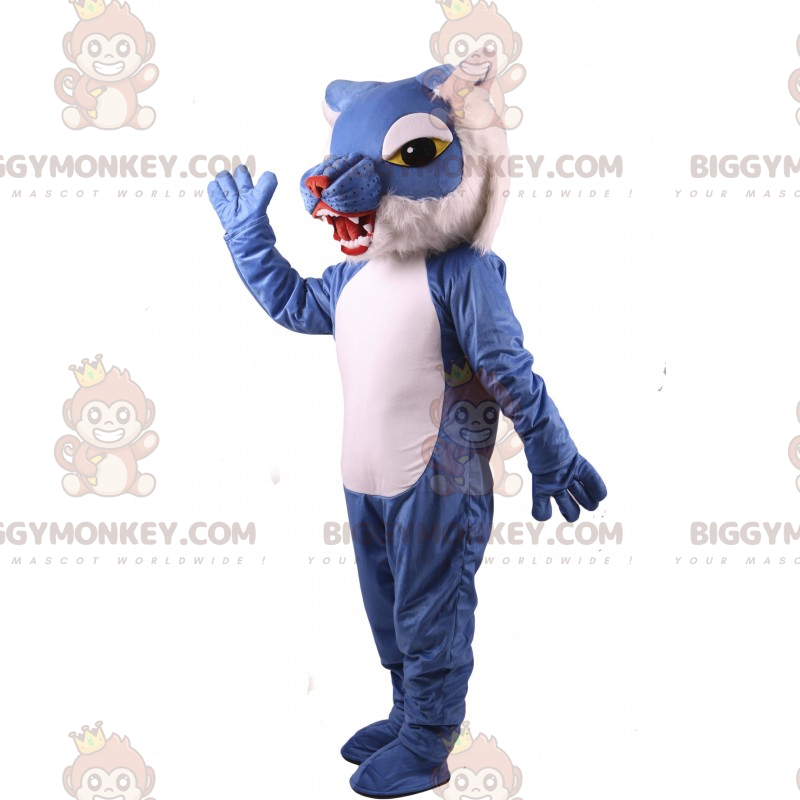 Blauw-witte kat BIGGYMONKEY™ mascottekostuum - Biggymonkey.com