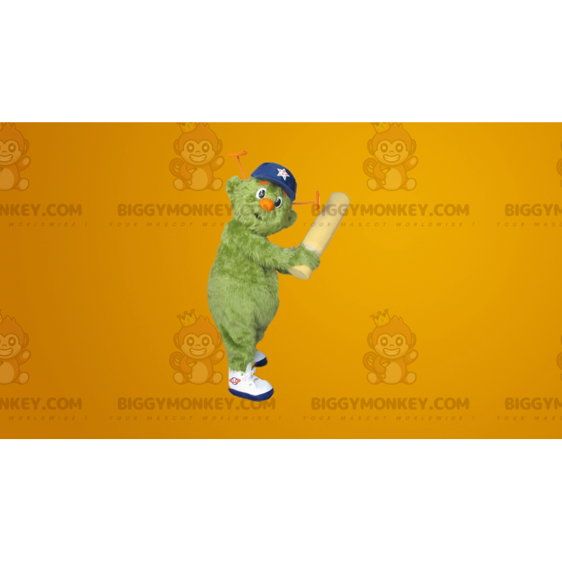 Traje de mascote de homem verde todo peludo BIGGYMONKEY™ –