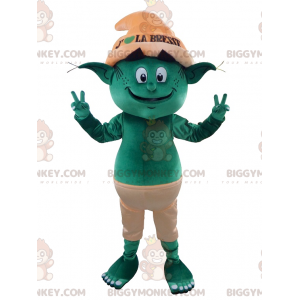 Grüner Kobold-Troll BIGGYMONKEY™ Maskottchen-Kostüm -