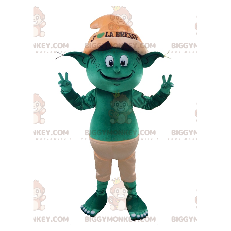 Grönt trolltroll BIGGYMONKEY™ Maskotdräkt - BiggyMonkey maskot