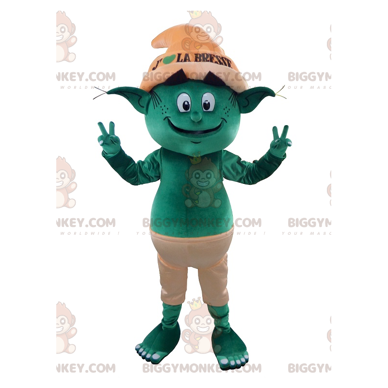 Vihreä Leprechaun Troll BIGGYMONKEY™ maskottiasu -
