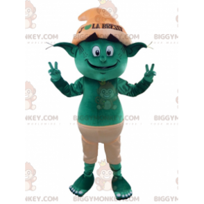 Traje de mascote BIGGYMONKEY™ Troll Duende Verde –