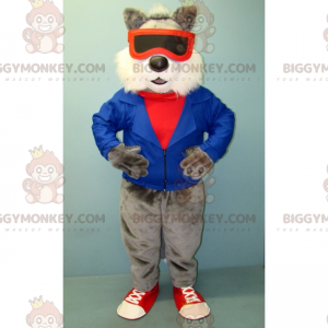 Kostým maskota kočky BIGGYMONKEY™ v teplákové soupravě a