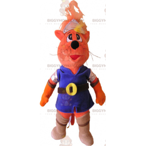 Costume de mascotte BIGGYMONKEY™ de chat en tenue de chevalier