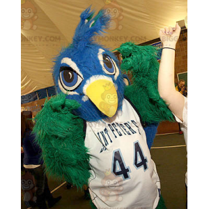 All Hairy Blue and Green Bird BIGGYMONKEY™ Mascot Costume –