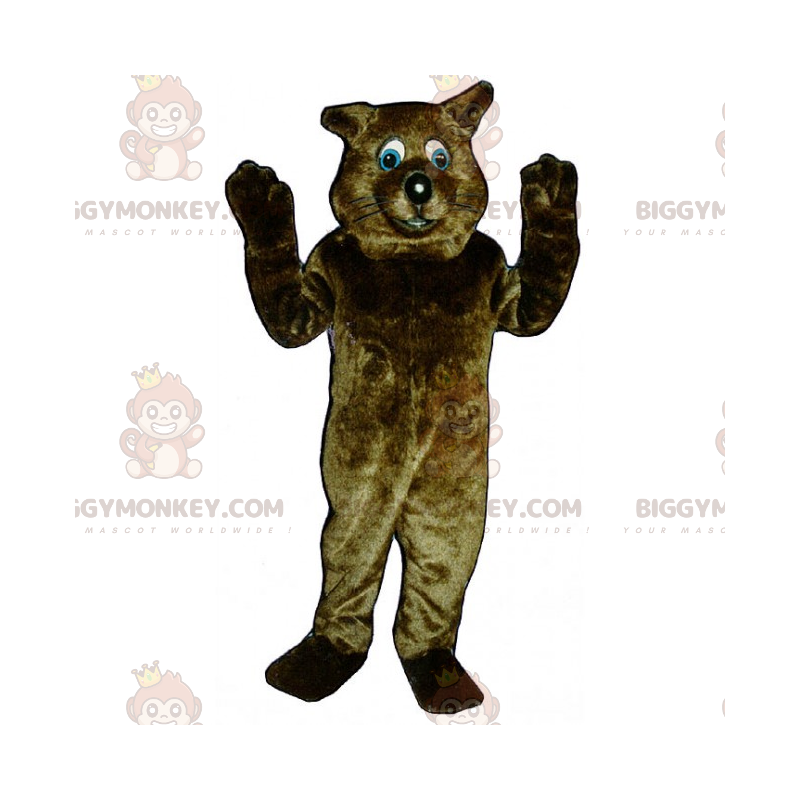 Costume mascotte BIGGYMONKEY™ gatto marrone occhi azzurri -