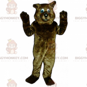 Sinisilmäinen ruskea kissan BIGGYMONKEY™ maskottiasu -