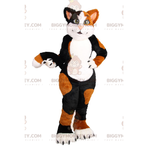 Costume mascotte BIGGYMONKEY™ gatto marrone e nero -