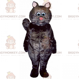 Costume de mascotte BIGGYMONKEY™ de chat noir au nez rose -